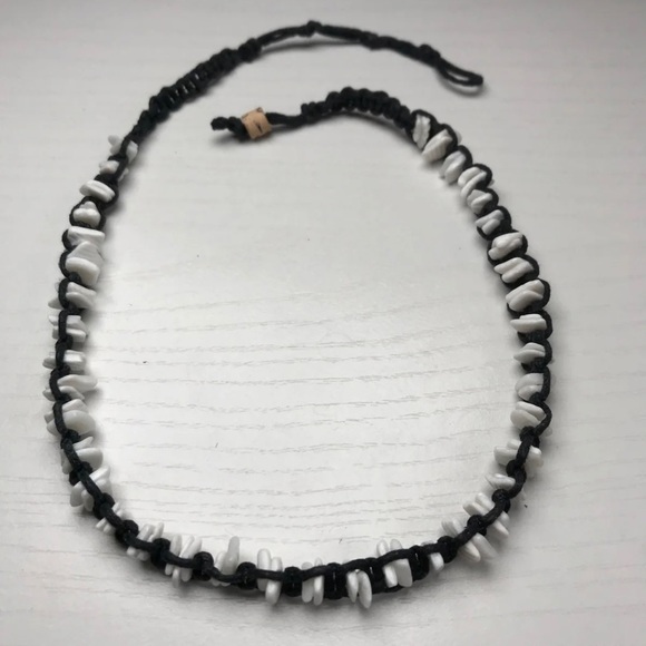 NEW Black Hemp Macrame with White Puka Shells Necklace Unisex Men Women Surfer - Picture 3 of 10